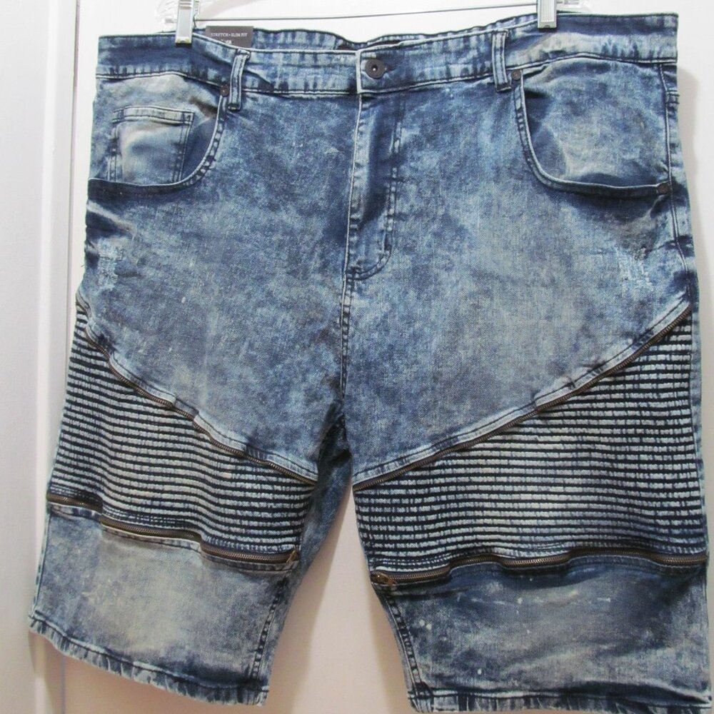 NWT Truth Substance Shorts Mens 48 (46" Actual) ~ Denim Stretch Slim Fit Zippers